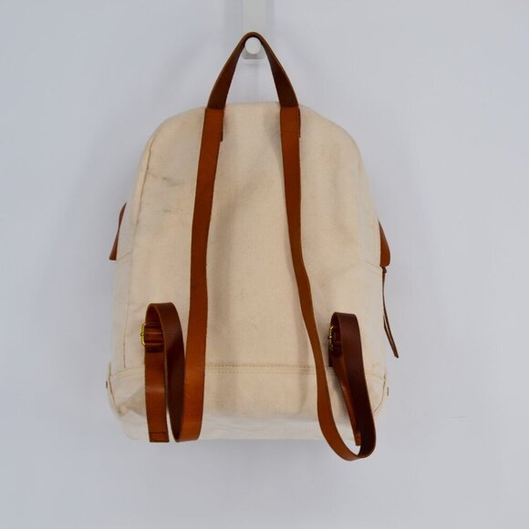 Madewell The Charleston Backpack in Beige Vintage Canvas Italian Leather Trim main image 4